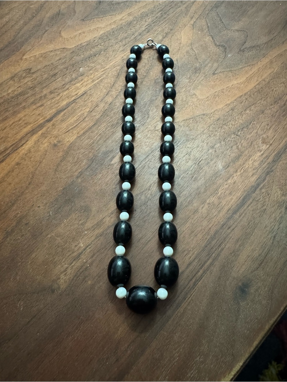 Vintage Black & White Beaded Necklace